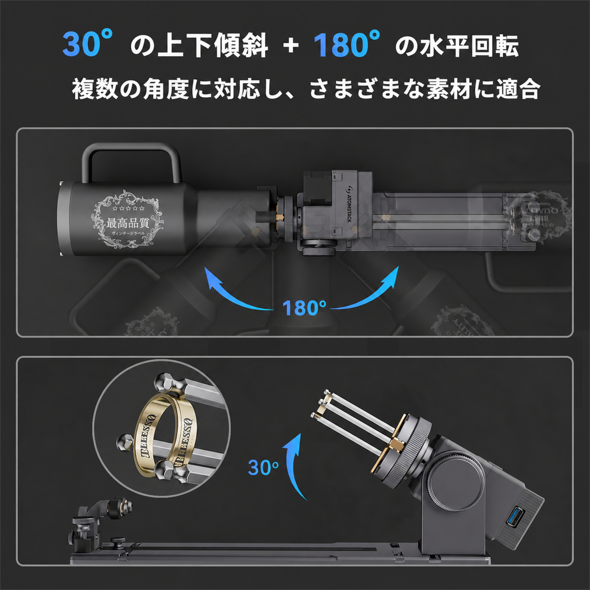 AtomStack R8 Pro 回転ローラーせット