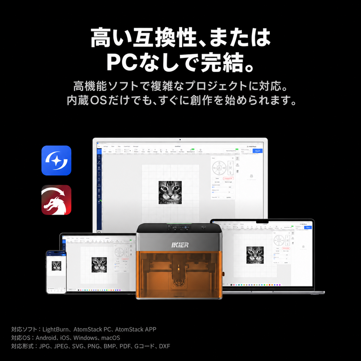 iKier Flex Pro 7W｜密閉型レーザー彫刻機