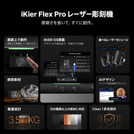 iKier Flex Pro 7W｜密閉型レーザー彫刻機